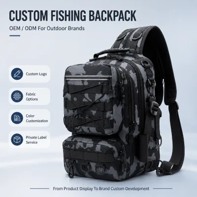 Custom Waterproof Storage Fishing Backpack with Gear Bag Rod Hold Equipment & Tackle-Oxford Cloth