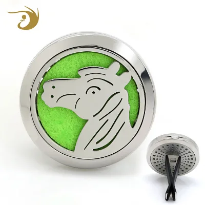 Top Sell Horse Head Healthy Aromatherapy Oil Essential Car Diffuser Locket Vent Clip