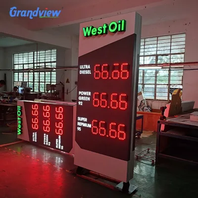 Outdoor LED Digital Diesel Price Pylon Sign for Gas Station Illuminated Price Sign and Advertising Dispenser Pricing Pylon Sign