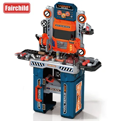 Fairchild FHH079429 2-in-1 Simulation Toolbox Set for Children's Toddler Pretend Play Construction Plastic Repairing Tool Bench