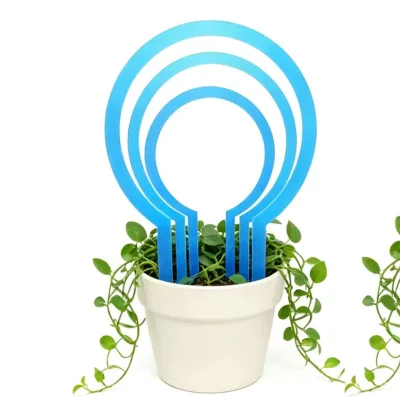CAIJUN SJ-096 Customized Color Clear Acrylic Hoop Plant Trellis Stake Simple/Luxury/Modern Design Indoor Home Lawn Climbing