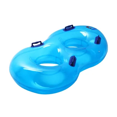 Transparent Inflatable Figure-Eight Water Skiing Ring Rainbow Cartoon Animals Design Two-Person Capacity Large Horn Customizable