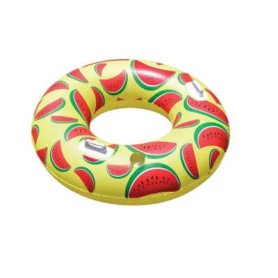 Customized Yellow Color Promotion Inflatable Swim Ring with Handles