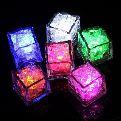 Waterproof Multicolor Glow in the Dark Glowing Flashing Ice Cube, Light up Reusable Ice Cubes for Drinks