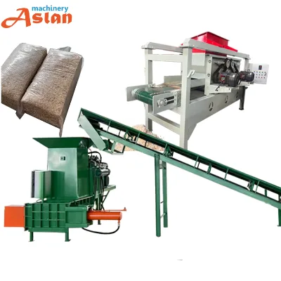Small Size Wood Shaving Machine With Baler 500-3000kg Wood Chips Planning Machine