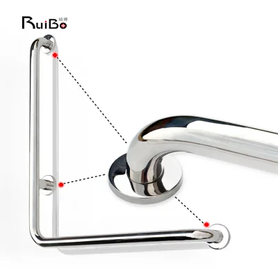 304 Stainless Steel Anti-Drop Handrail Bright Mirror Design Household Brushed for Elderly Bathroom Grab Bars Plastic