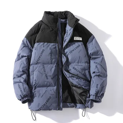 Winter Waterproof Windproof Breathable Casual Zipper Thickened Trendy Korean Cotton Bomber Jacket for Men's Outdoor Activities