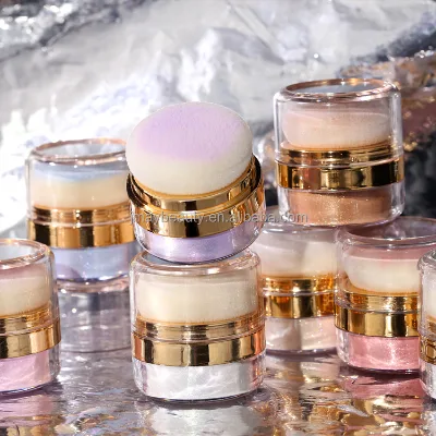 Private Label Glow Sparking Clap Powder Luxury Glitter Face Loose Powder 10 Colors Instant Retouch Body Glaze Highlighter Powder