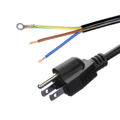 High Quality ETL Standard 15A NEMA-15P 3-Phase Plug Open-Ended Power Cord Machine for Laptop Power Cords Extension Cords