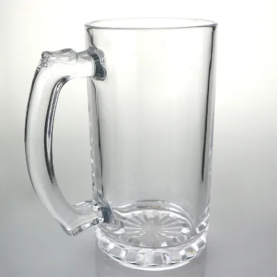 Custom Wholesale High Quality 500ml Clear Glass Mug Home Parties Restaurant Bar with Handle for Coffee Beer Tea