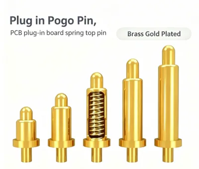 CYXS Plug-in PCB Through-hole Pogo Pin Connector Spring Loaded Brass Gold-plated Custom Length (2.2-16mm) for Consumer