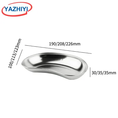 YAZHIYI 304 Stainless Steel Kidney Shaped Medical Tray Surgical Emesis Basin Hospital Clinic Operation Room Instrument Storage