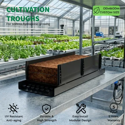 Large Virgin Material Agricultural Soilless Cultivation 20-30-20 Polypropylene Trough Plastic Growing Gutter Kit Tomato