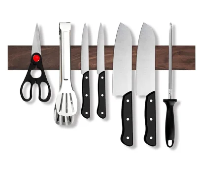 Wooden Magnetic Knife Strip Wood Magnetic Knife Holder Powerful Magnets Wall Mount Knife Rack 15 Inch
