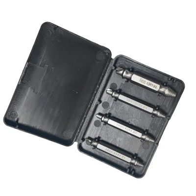 4PCS Titanium Coated Removal Threading Tool Kit for Broken Screws Bolts Speed Out Easy Out(Silvery)