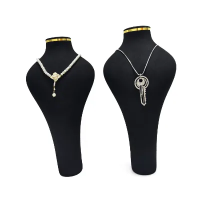 High End Big Side 35cm Metal Microfiber Portrait Neck Props Necklace Jewelry Stand
