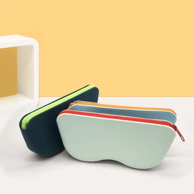 Custom Logo Eyeglasses Sunglasses Storage Bag Luxury Waterproof Zipper Case in Eye Shape Fashion Silicone Sun Glasses Box