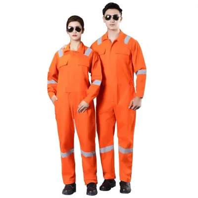 Long-sleeved Cotton One-piece Overalls Reflective Stripes Workshop Welding protection Anti-static Labour Insurance Clothing