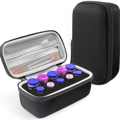 Customized Hard EVA Holder Insulin Vial Storage Case Waterproof 9/10/15 Slot 3ml/5ml/10ml Peptides Travel Case