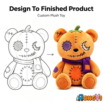 Halloween Plush Toy Custom Soft Stuffed Character Doll for Holiday Gift Party Decor Low MOQ OEM ODM