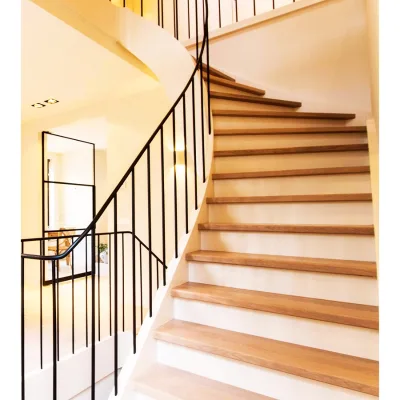 Concrete Iron Glass Railing Staircase Sale Black Plexiglass Interior Staircase L Shape Deck Railing Design Modern Stair