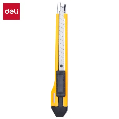 Deli E2031Cutter 13 Snap-off Blades SK5 Pen Clip Design Hanging Hole Design lock system Function Hardness Utility Knife
