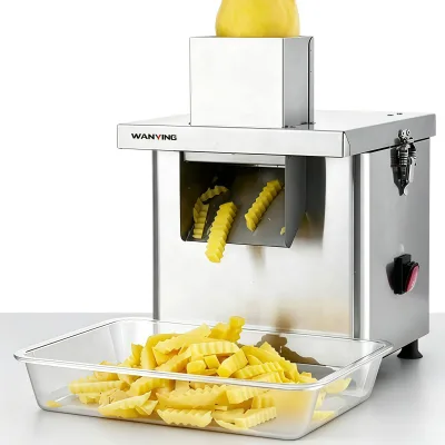 Commercial Stainless Steel Electric Vegetable Cutter | Wavy Potato French Fry Cutter | Dicer Slicer Shredder for Food Process