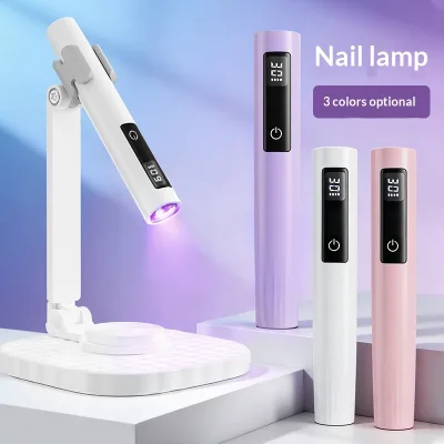 Popular Touch-sensitive Uv Nail Polish Lamp Fast Cure Gel Tips Rechargeable Battery Mini Handheld Stand Nail Lamp for Nail Salon