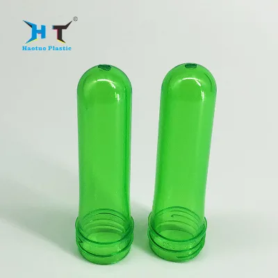 18g 24/410 Plastic PET Preform in Clear Green Colors Haotuo HT-P05 Model 84mm Length Low Price