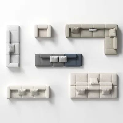 Configurable Modular Sectional Office Sofa Hotel Lobby Lounge Boucle Fabric L-Shape Seating Sets Customizable Wholesale Supplier