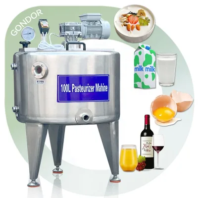 Milk Pasteurizer 30l 100l Commercial Plant Price Device Batch Stainless Steel Tank Pasteurization Machine