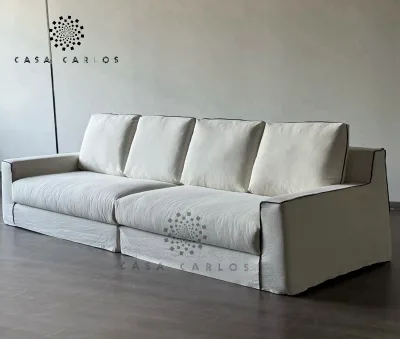 Cosy Design Large Sofa Natural Linen for Comfort and Style for Villas and Living Spaces