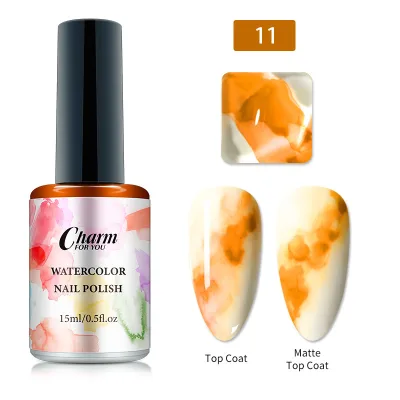 Customizable Clear Blooming Watercolor Nail Art Gel Polish Soak-Off UV LED for OEM/ODM Nail Paint Supplier