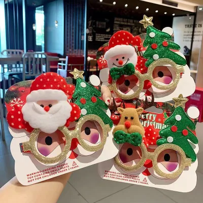 Christmas decoration glasses, Santa Claus party decorations, children's eyewear gifts, creative, cute style