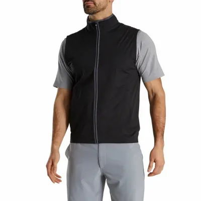 Custom Black Soft Athletic Waterproof Lightweight Reversible Windbreaker Golf Vest for Men