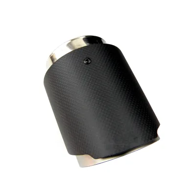 Car Straight Edge Sand Blasting Stainless Steel Matte Carbon Fiber Exhaust Tip Muffler Tip for Mazda CX3 CX5
