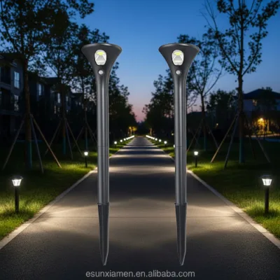 Outdoor Garden Pathway LED Spike Lights Motion Ground Ball Solar Lights with Lithium Batteries Flashing Solar LED Garden Lights