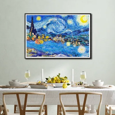Van Gogh Still Life Abstract Oil Digital Printing Canvas Wall Art Original Crystal Porcelain Painting Modern Home Hotel Decor