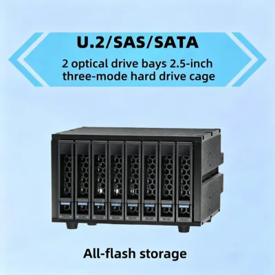 Factory Sale Hot-Swappable 8bays Nvme U.2 2.5inch SATA All-Flash Hard Drive Cage NAS Stock
