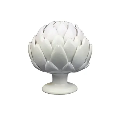 Ceramic Lotus Petals Style Flower Candle Holder Tea Lights Holder Home & Table Top Decoration (White) ODM