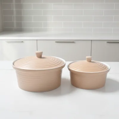 Customizable Horizontal Griddle Pot Log Color Ceramic Durable Eco-Friendly with Ceramic Cover for Soup & Stock Cooker