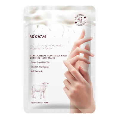 Goat Milk Niacinamide Hand Mask Gloves Hand Mask Moisturizing Hydrating Nourishing Disposable Hand Mask Gloves