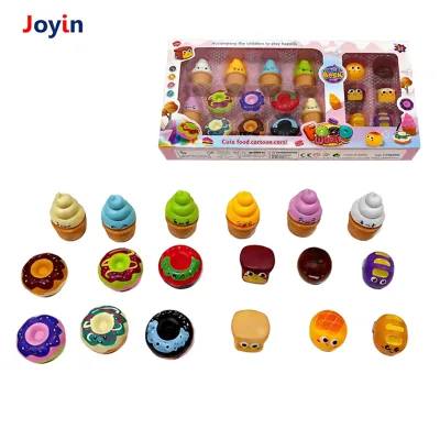 Pretend Kitchen Wind-Up Toy Car Set 18pcs Donut Bread Ice Cream Mini Vehicles Kids Roleplay Fun Indoor Outdoor