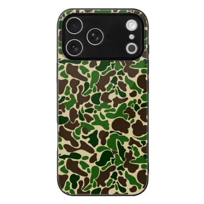 Factory Wholesale Vintage Jungle Camouflage Pattern Phone Case Anti Drop Soft PU Cell Phone Protective Back Cover Custom Printed