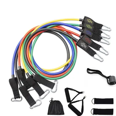 11 Pcs Elastic Workout Rubber Tube Band Resistance Bands Set Loop Resistance Bands Sets