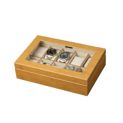Glass Top Bamboo Watch Gift Box