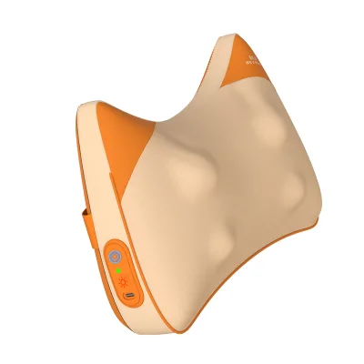 3D New Hot Body Kneading Heat Compress Infrared Physiotherapy Rechargeable Wireless Massage Pillow Neck Back Waist