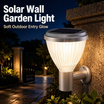 New Modern Design Super Bright Solar Wall-Mounted Garden Light Waterproof IP66 Motion Sensor Rechargeable Pillar Light