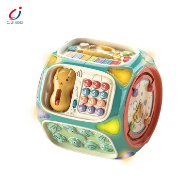 Musical Educational Toys Baby Enlightenment Octahedron Infant Baby Music Toys 8 in 1 Activity Cube Toddler Toys