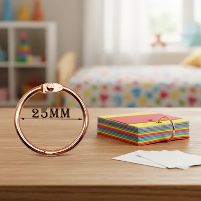 China Factory 25mm Rose Gold Iron Note Book Binder Ring Good Quality Catalogue Office Stationery for School Low Price